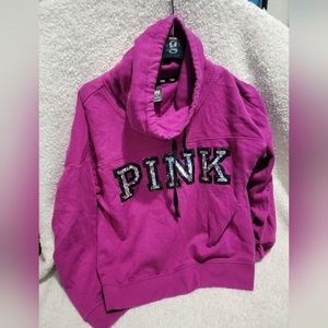 Victoria's Secret PINK Cowl neck Sweatshirt with  Sequins Size Med